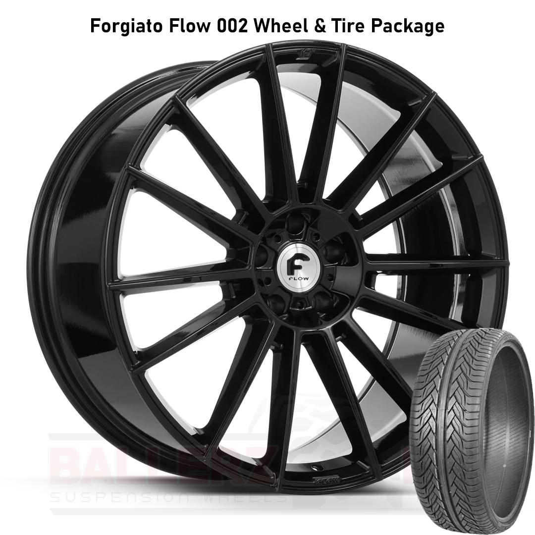 Forgiato Flow 002 Gloss Black Wheel & Tire Package