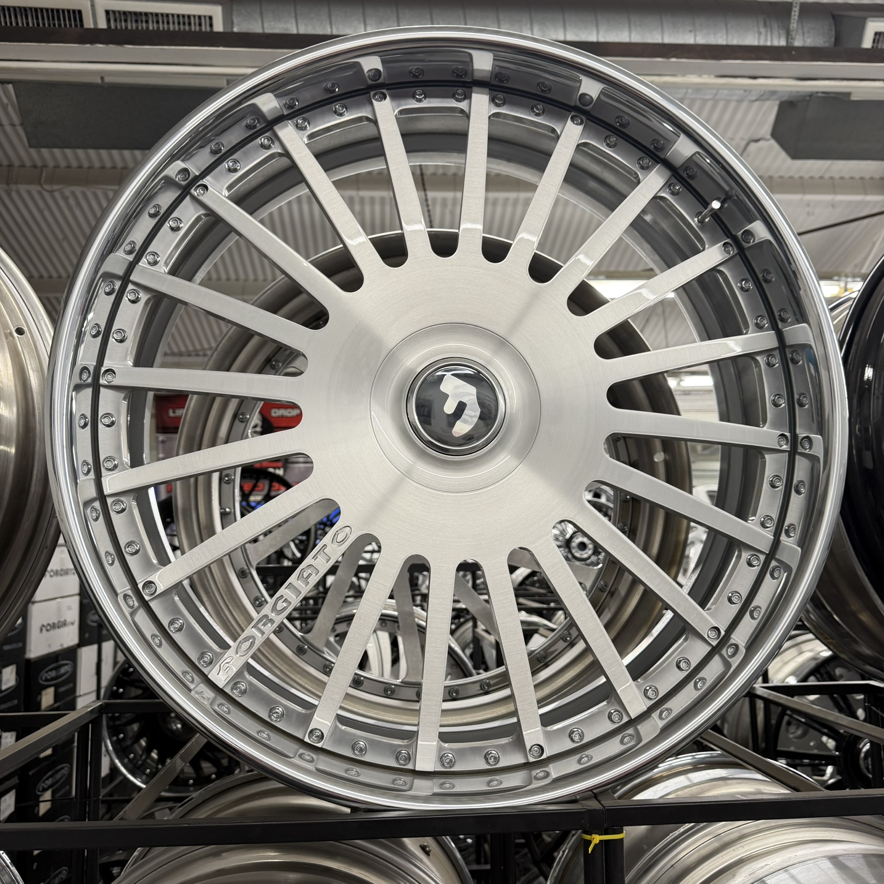 30" Forgiato Wheels Cablata Brushed Silver Chrome Lip XL Floater Cap 4 Wheels/Tires Package Fits 5 & 6 Lug