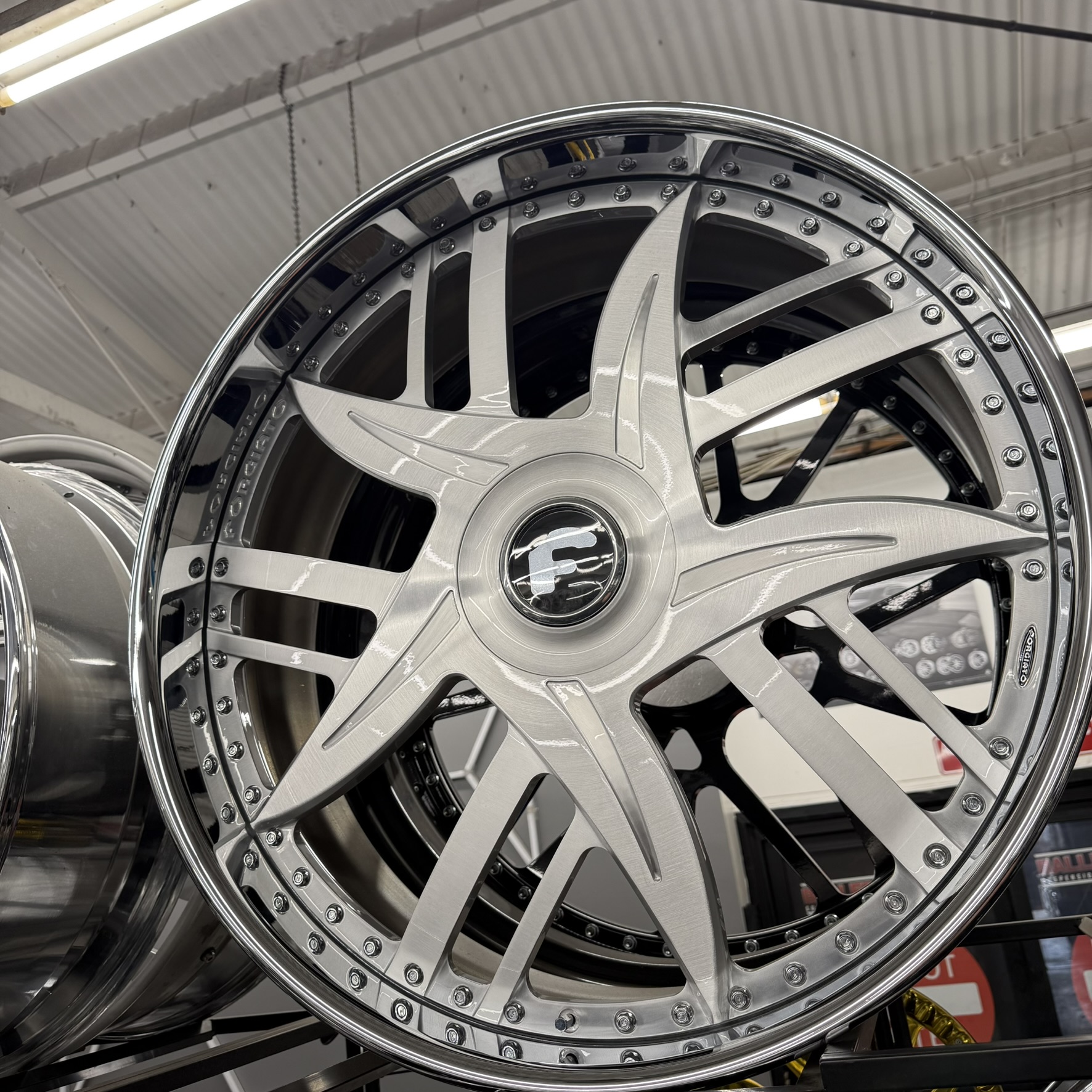 30" Forgiato Wheels Decimo Brushed Silver Chrome Lip XL Floater Cap 4 Wheels/Tires Package Fits 5 & 6 Lug